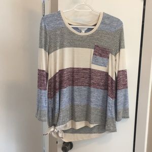 Pocket Side Knot Knit Top